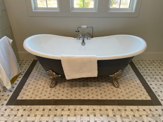 Walk-in tile shower installation